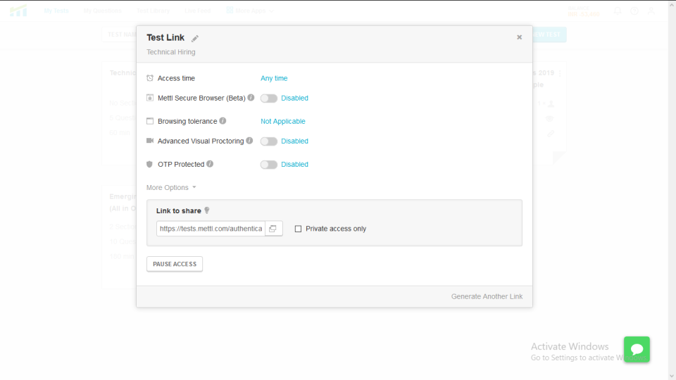 screenshot of Mercer Mettl Talent Assessments